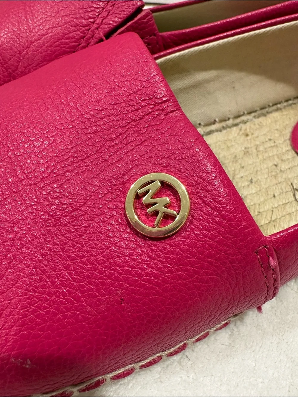 NEW ~ Michael Kors Ultra Pink Leather Espadrille Slip-Ons - Size 8
